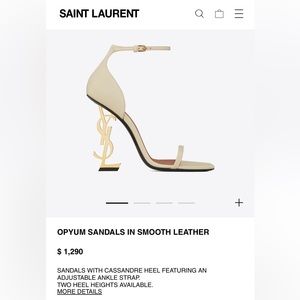YSL Saint Laurent Opyum sandal heels. Beige leather. Size 41.